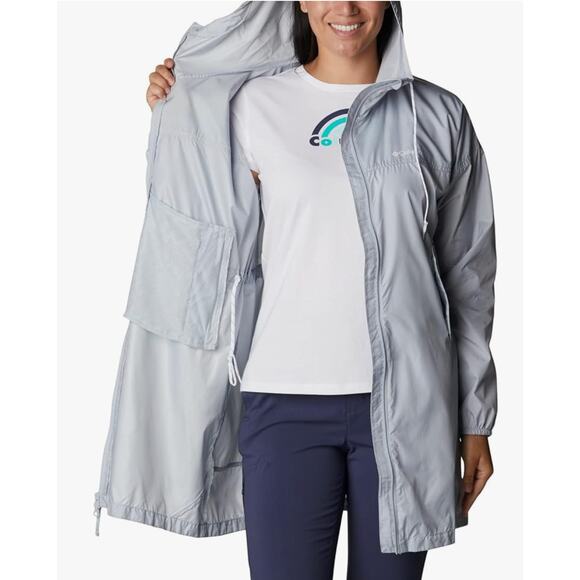 Columbia Women's Flash Challenger Long Cirrus Grey Windbreaker Large NWT - Picture 5 of 5